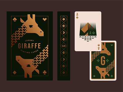 Brandimals 07 - Giraffe ace ace of spades animal branding deck of cards geometric gold foil illustration jungle logo playing card playing cards