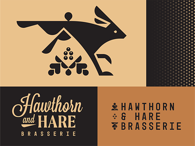 Brandimals 08 - Hare animal branding brasserie bunny geometric hawthorn illustration logo plant rabbit restaurant script