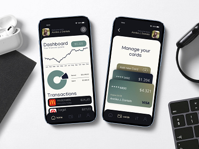 Finances App cash credit card finances fintech iphone ui ui design ux vintage