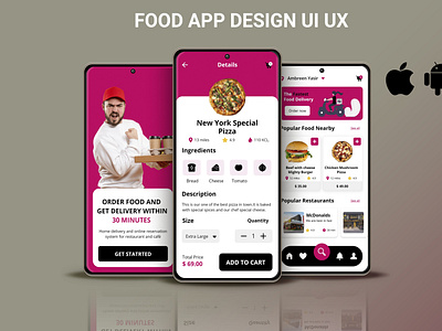 FOOD DELIVERY MOBILE APP DESIGN UI