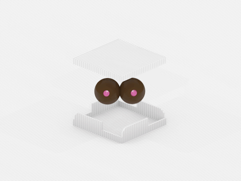 Boobs in a box. 3d boobs box design dynamics fold isometric motion reveal soft body splat