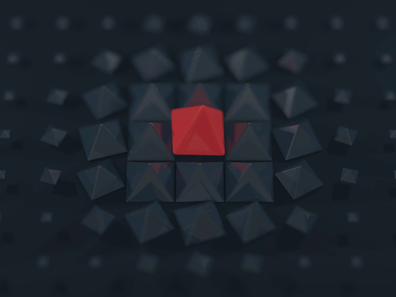 Triangle of goom. c4d design goo motion pyramid red skinner triangle x particles