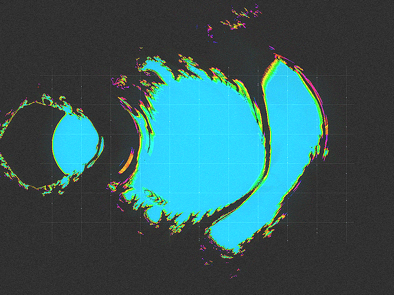 Mandelbulb voxelstack (cross section). 3d c4d cyan design mandelbulb motion psy psychedelic trippy voxelstack