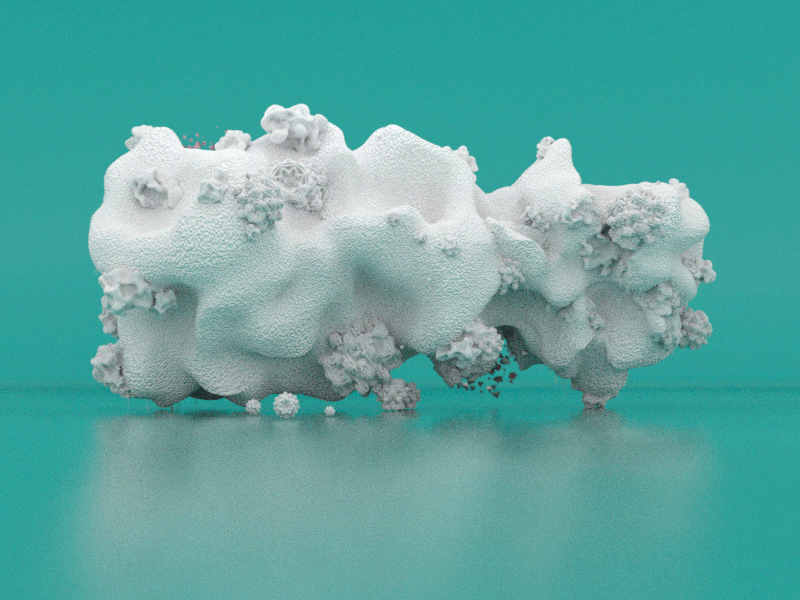 Dying reef. 3d barrier c4d coral design graphic great motion octane reef squatjuice x particles