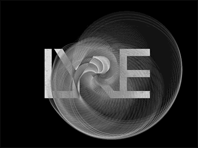 LYRE _ 0.00 black c4d circles concentric logo lyre mask minimal monotone sillhouette spin white