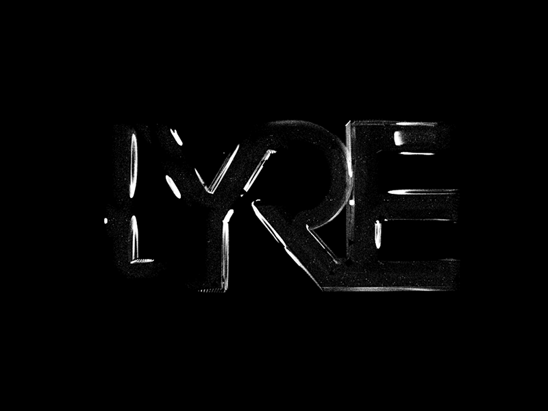 LYRE _ lights. 3d c4d cinema 4d lights logo logotype minimal monotone particles x particles