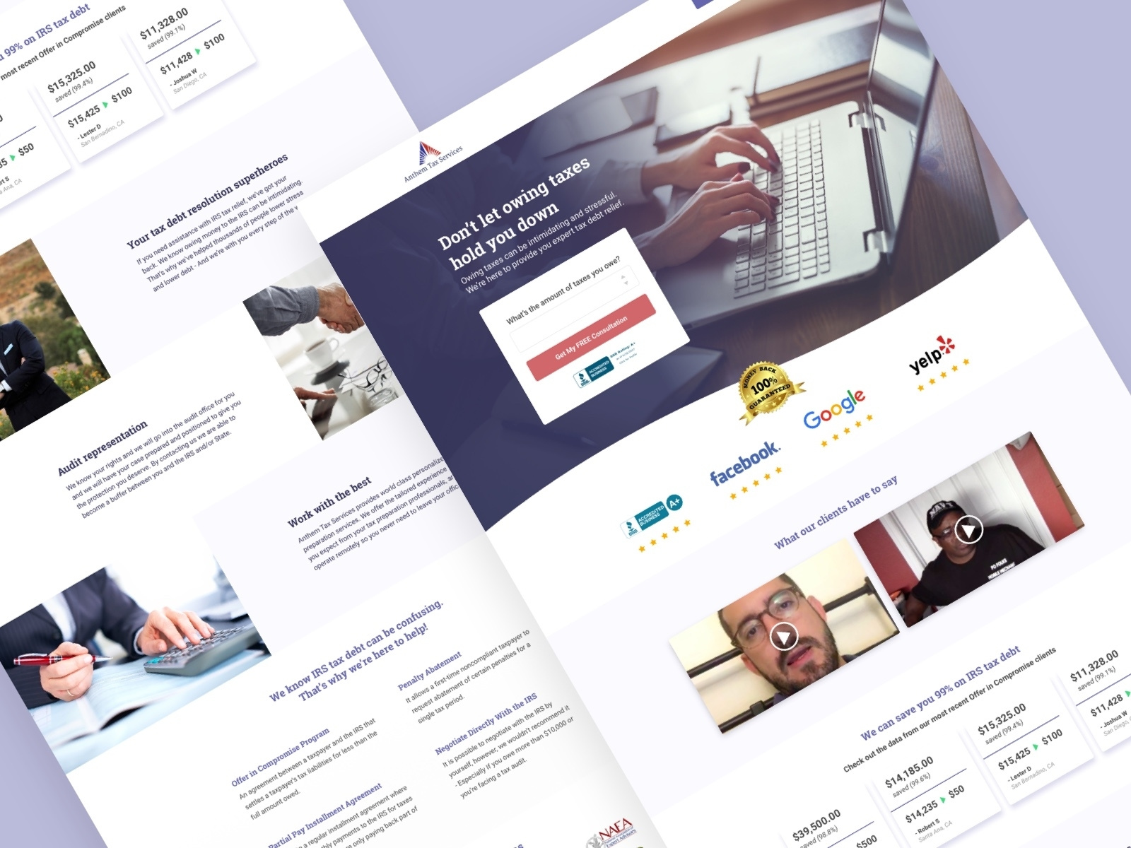 Anthem Tax Services Landing Page by Tyler Mabery for KlientBoost on