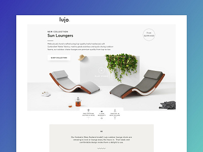 Lujo | Sun Lounger Landing Page cro design ecomm ecommerce klientboost landing page ui