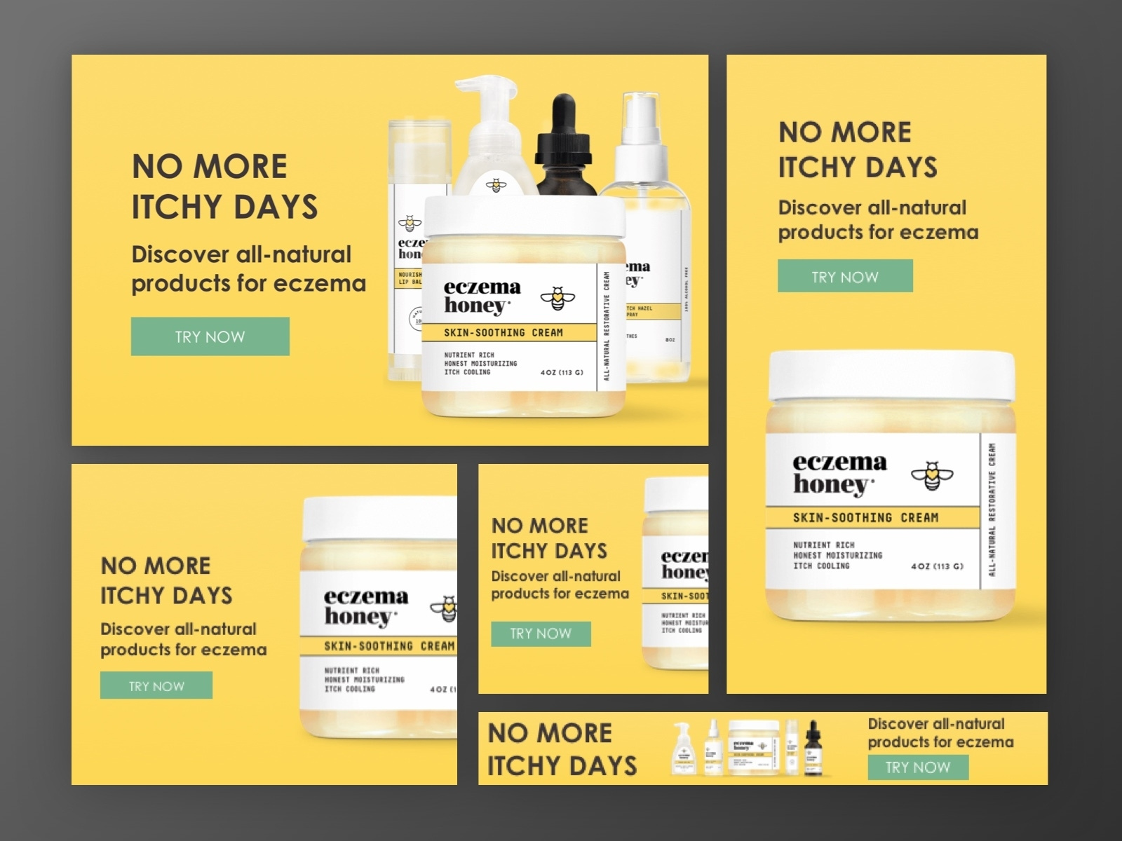 Eczema Honey Display Ads by Tyler Mabery for KlientBoost on Dribbble