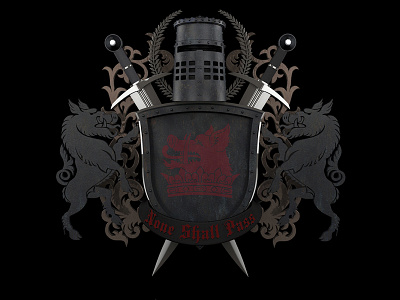 The Coat of Arms of the Black Knight 3d c4d cinema 4d comedy film heraldry illustration illustrator maxon monty python movie