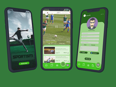 SPORTISM APP adobexd app appdesign behance dailyui design dribbblers gfxmob graphicdesignui sportism sportsapp ui uidesign userexperience userinterface ux