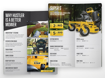 Hustler Turf Equipment – 2017 Product Line Booklet booklet brochure hustler hustler turf equipment mowing print yellow zero turn