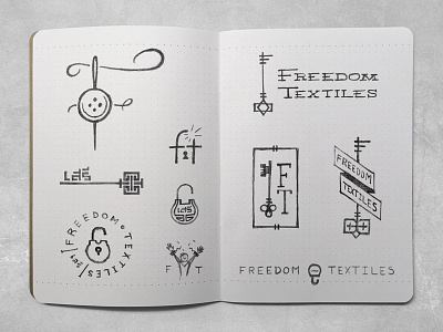 Freedom Textiles – Sketches branding freedom key lock logo sketches textiles thai thailand