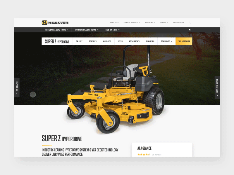 Hustler eComm – Prototype animation ecommerce gif hustler hustler turf equipment interaction product shop ui ux web