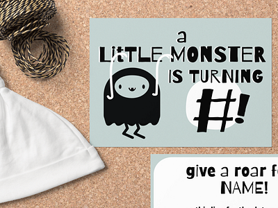monster birthday invite art branding design graphic design illustration logo storytelling vector
