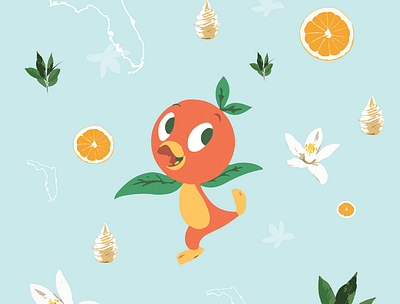 Orange Bird art bird design disney florida illustration orange orange bird pattern walt disney world