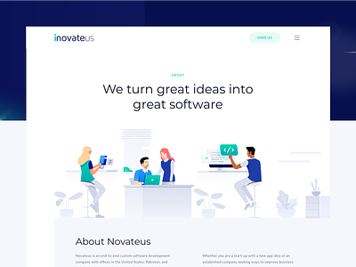 Novateus Website - About about business clean design header icon illustration typography ui ui design ux