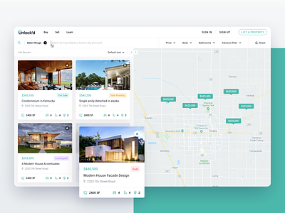 Unlock'd Listings Dashboard Design - Real Estate business buy clean dashboad design house property realestate sell ui ux