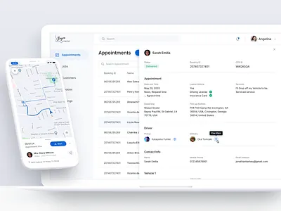 BayouFord - Tracking Driver app appointment business clean dashboad design driver icon maps realtime track tracking ui ux