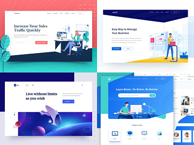 2018 astronaut business clean design header icon illustration landing page planet space ui