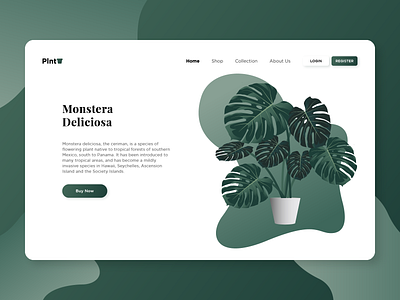 Plnt - Botanical Shop app design botanical ceriman cerminan design illustraion landing page landing page design logo monstera monstera deliciosa plants ui design uiuxdesign user experience user interface web design