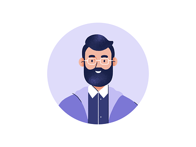 Bearded Guy with Glasses Avatar avatar avatar icons beard character illustration glasses guy hand drawn illustration product illustration texture textured