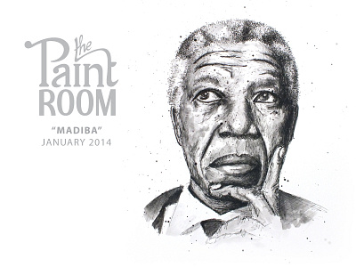 Nelson Mandela painting for The Paint Room illustration nelson mandela painting the paint room watercolour