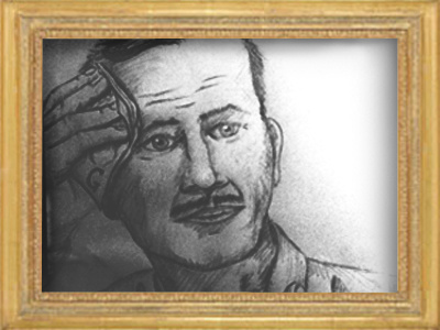 stressed Gentleman in a frame art drawing gentleman pencil sketch stress