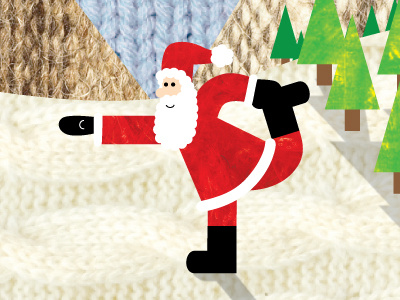 Santa doing yoga card christmas father christmas illustration santa texture yoga