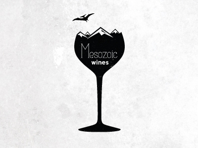 Mesozoic wines logo design dinosaur logo procrastinating wine