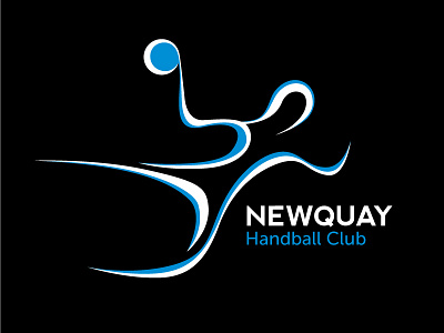 Newquay Handball Club Logo blue figure handball logo newquay vector white