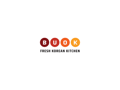 Buok Fresh Korean Kitchen Logo branding design food graphic design kitchen korean logo logotype modern restaurant wordmark