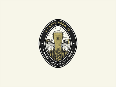 70 Acre Brew Co. Badge alberta badge beer branding brewery craft beer design graphic design illustration label logo vintage