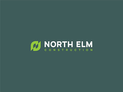 North Elm Construction Logo alberta bold branding canada construction contractor dark green edmonton emblem evergreen green lime logo rebrand symbol visual identity