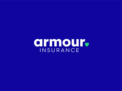 Armour Insurance Logo alberta approachable blue bold branding contemporary crest green insurance logo modern neon rebrand rebranding rgb sans-serif shield ultramarine wordmark