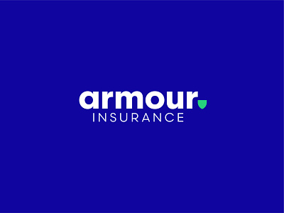 Armour Insurance Logo alberta approachable blue bold branding contemporary crest green insurance logo modern neon rebrand rebranding rgb sans serif shield ultramarine wordmark