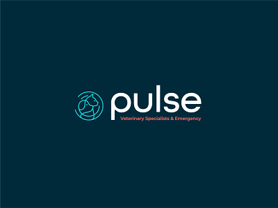 Pulse Veterinary Specialists & Emergency Logo alberta branding cat clinic dog edmonton emergency health healthcare linework logo pet pulse symbol vet veterinary wordmark