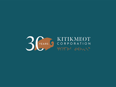 Kitikmeot Corporation 30th Anniversary Logo 30th anniversary branding design graphic design logo logotype muskox wordmark