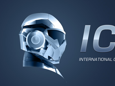 Illustration for International Cybersport Association cybersport logo robot