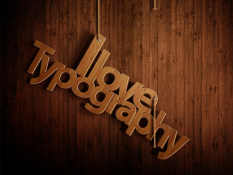 I Love Typography typography wood illustration