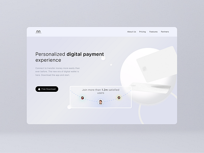 Minimalistic clean web design 3d branding digital wallet figma minimalism ui web design