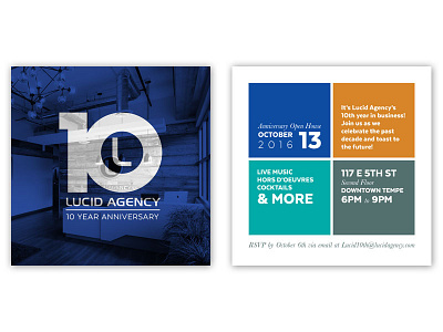 Lucid Agency 10th Anniversary Invites agency brand indesign invitations invites print