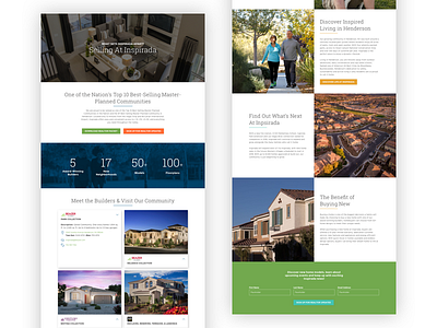 Selling at Inspirada design homes long scroll page real estate realtors ticker web