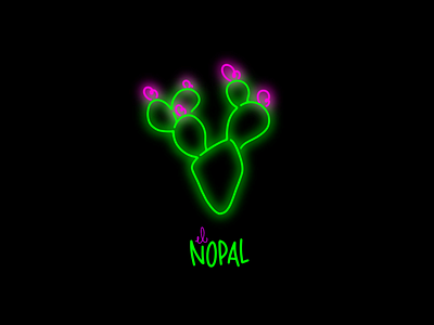 Neon Cactus Sign branding cactus illo illustration logo neon pen procreate