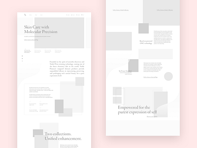 Skincare Wireframes asymmetry homepage layout luxury skincare typography uidesign wireframes