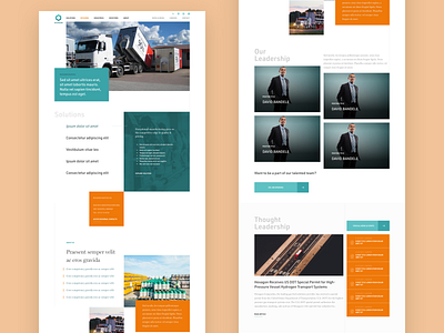 Asymmetrical Homepage design industrial layout sustainability trucking typography ui ux