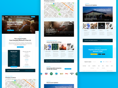 Charging Station Spec Work auto blue cards cars columns containers electric vehicle gradient homepage landing landingpage layout maps pricing testimonial