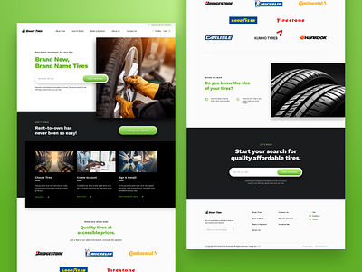 Rent to Own Tires Homepage by Lauren Jordan on Dribbble