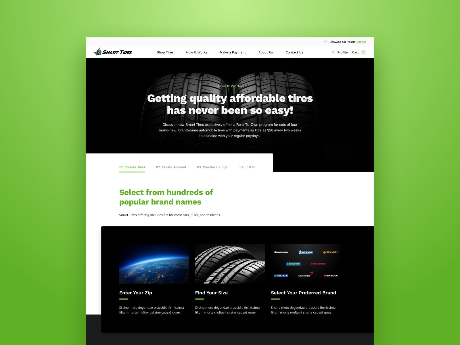 Rent to Own Tires by Lauren Jordan on Dribbble