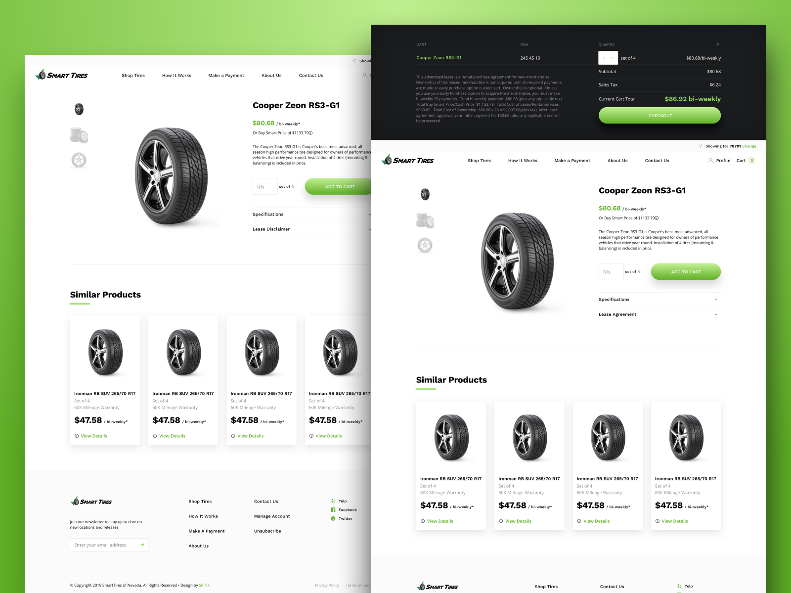 Rent to Own Tires Cart Dropdown by Lauren Jordan on Dribbble